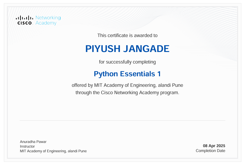 Hackathon Certificate